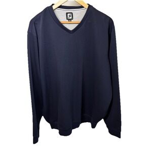 FootJoy Sweater Mens XL Performance V Neck Pullover Golf Navy Blue